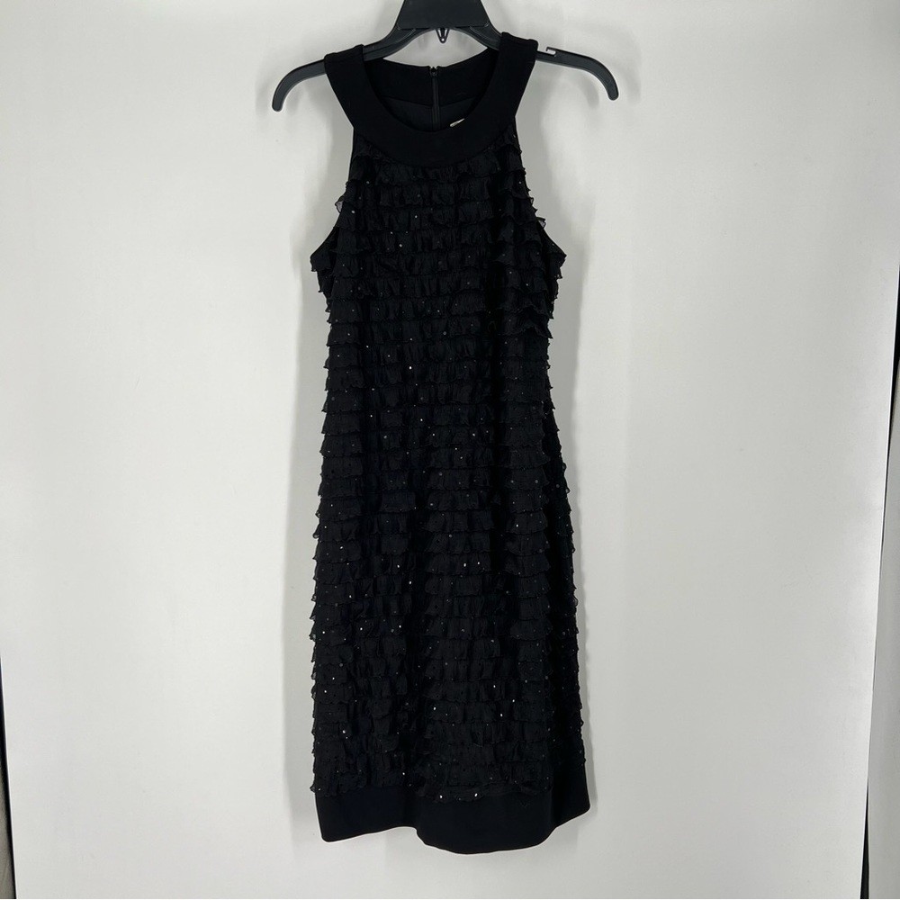 Joseph Ribkoff Black Tiered Ruffle Midi Dress 12